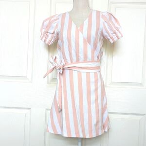 LPA by Revolve Striped Pink and White Wrap Dress
